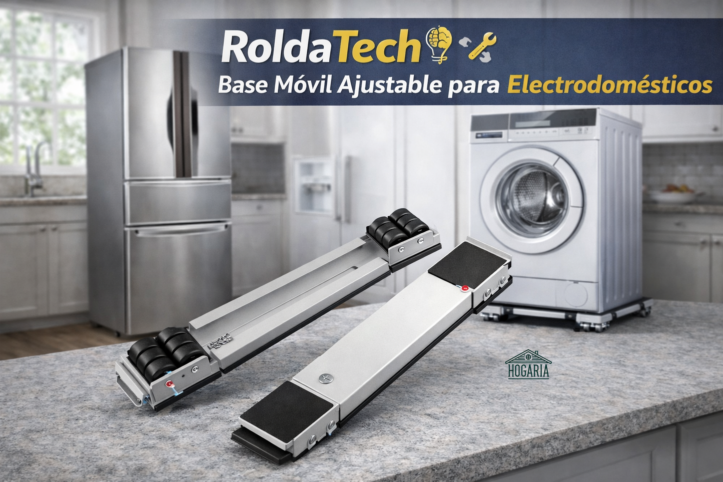 RoldaTech 🧠🛠️ Base Móvil Ajustable para Electrodomésticos 🧼❄️ La solución práctica que cuida tu lavadora y nevera.
