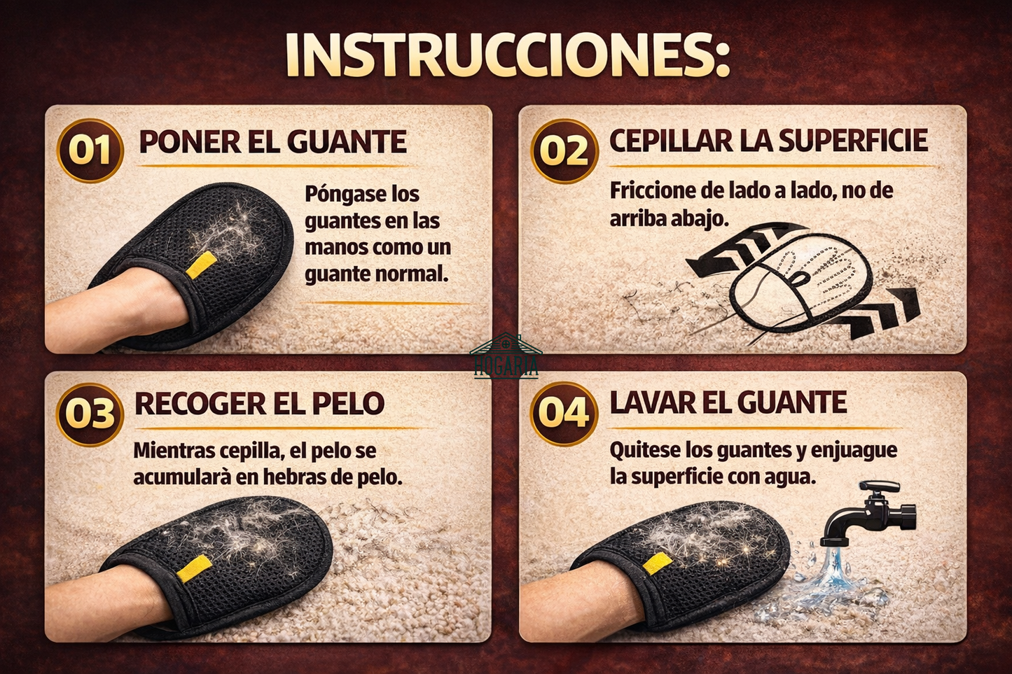 Guante ElectroClean™ 🧤✨ Despídete del pelo en muebles, ropa y carro al instante