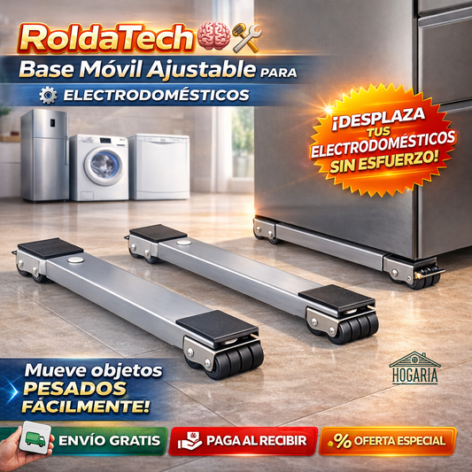 RoldaTech 🧠🛠️ Base Móvil Ajustable para Electrodomésticos 🧼❄️ La solución práctica que cuida tu lavadora y nevera.