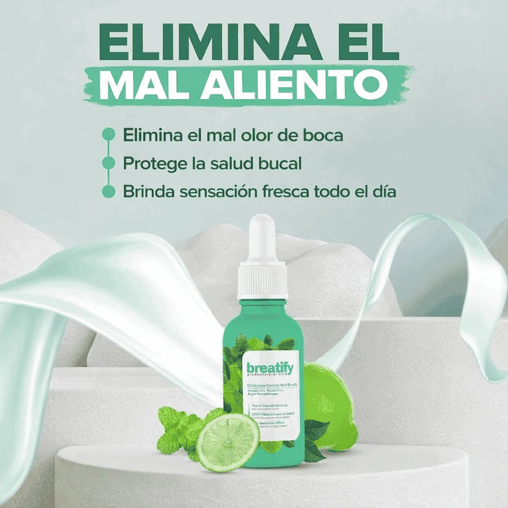 Breafity 🌿Elimina el mal aliento desde la raíz en segundos y recupera tu confianza al hablar 🌬️